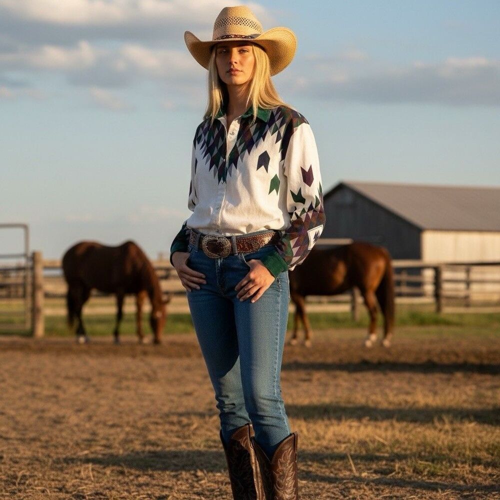 Vintage Adobe Rose Western Button Up Shirt